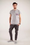 T-shirt szary haft kurpiowski