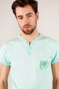 T-shirt miętowy haft śląski