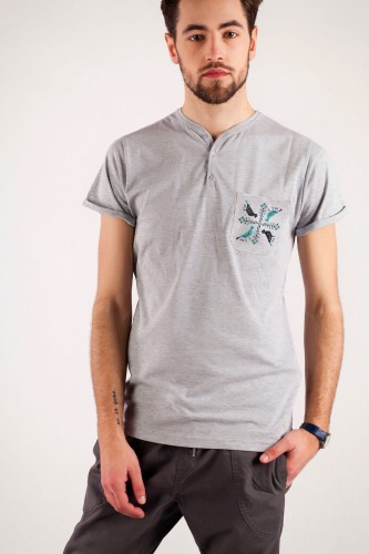 T-shirt szary z haftem opoczyńskim
