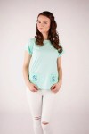 T-shirt miętowy haft kaszubski - double