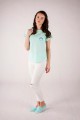 T-shirt miętowy z haftem góralskim
