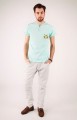 T-shirt miętowy z haftem mazowieckim