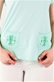 T-shirt miętowy z haftem krakowskim