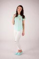 T-shirt miętowy z haftem warmińskim