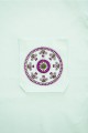 T-shirt miętowy z haftem kurpiowskim