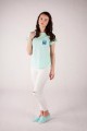 T-shirt miętowy z haftem lubelskim