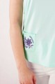 T-shirt miętowy z haftem górnośląskim
