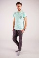 T-shirt miętowy z haftem krakowskim