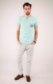 T-shirt miętowy z haftem warmińskim
