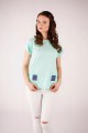T-shirt miętowy z haftem rzeszowskim