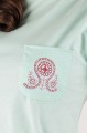 T-shirt miętowy z haftem wielkopolskim