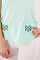 T-shirt miętowy z haftem warmińskim