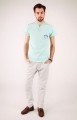 T-shirt miętowy z haftem góralskim