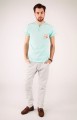 T-shirt miętowy z haftem warmińskim