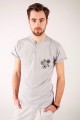 T-shirt szary z haftem wilanowskim