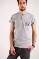 T-shirt szary z haftem warmińskim