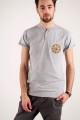 T-shirt szary z haftem kurpiowskim