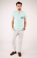 T-shirt miętowy z haftem mazowieckim