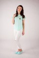 T-shirt miętowy z haftem góralskim