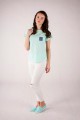 T-shirt miętowy z haftem rzeszowskim