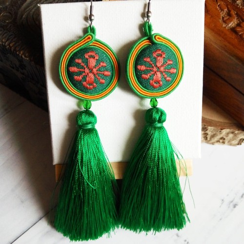 Kolczyki sutasz haft włodawski