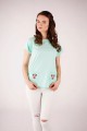 T-shirt miętowy z haftem mazowieckim