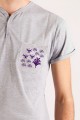 T-shirt szary z haftem warmińskim