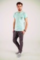 T-shirt miętowy z haftem spiskim