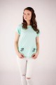 T-shirt miętowy z haftem wilanowskim