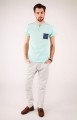 T-shirt miętowy z haftem rzeszowskim