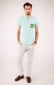 T-shirt miętowy z haftem lubelskim