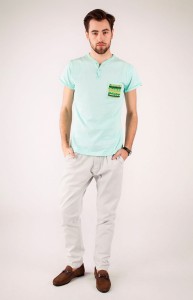 T-shirt miętowy haft lubelski