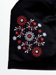 Czapka czarna haft krakowski biało-czerwony