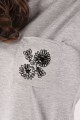T-shirt szary z haftem wilanowskim