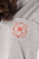 T-shirt szary z haftem warmińskim