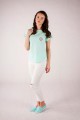 T-shirt miętowy z haftem krakowskim