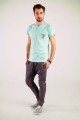 T-shirt miętowy z haftem spiskim