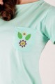T-shirt miętowy z haftem mazowieckim