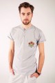 T-shirt szary z haftem góralskim