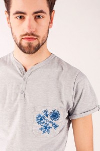 T-shirt szary haft wilanowski