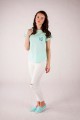 T-shirt miętowy z haftem opoczyńskim