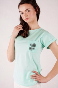 T-shirt miętowy haft wilanowski - single 