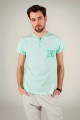 T-shirt miętowy z haftem krakowskim