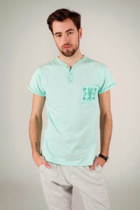 T-shirt miętowy haft krakowski (wschód)