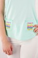 T-shirt miętowy z haftem lubelskim 