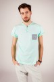 T-shirt miętowy z haftem kieleckim