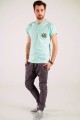 T-shirt miętowy z haftem hrubieszowskim