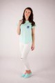 T-shirt miętowy z haftem górnośląskim