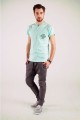 T-shirt miętowy z haftem krakowskim