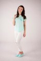 T-shirt miętowy z haftem kaszubskim